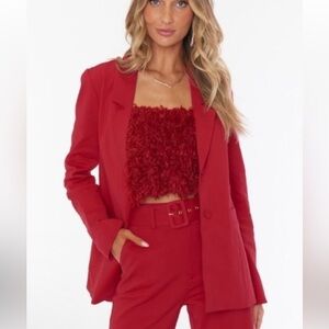 Show Me Your MUMU Red Major Blazer NWT